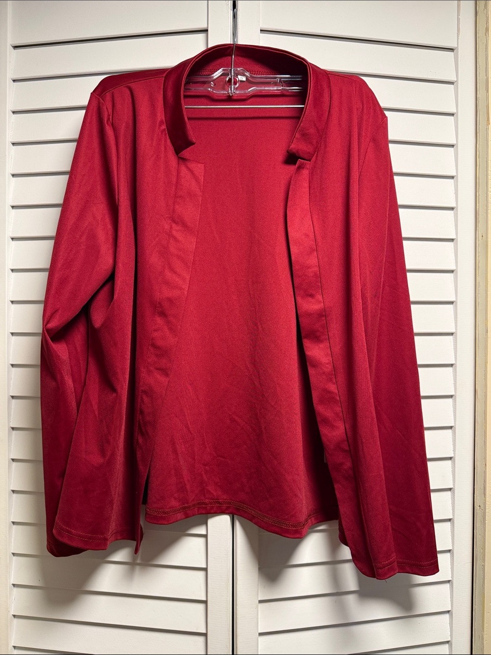 SHEIN Crimson Open-Front Cardigan
